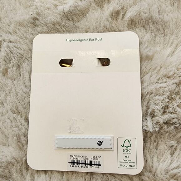 NEW J. Crew Square Gold Chunky Hoop Geometric Shape Brass Earrings - Picture 5 of 8